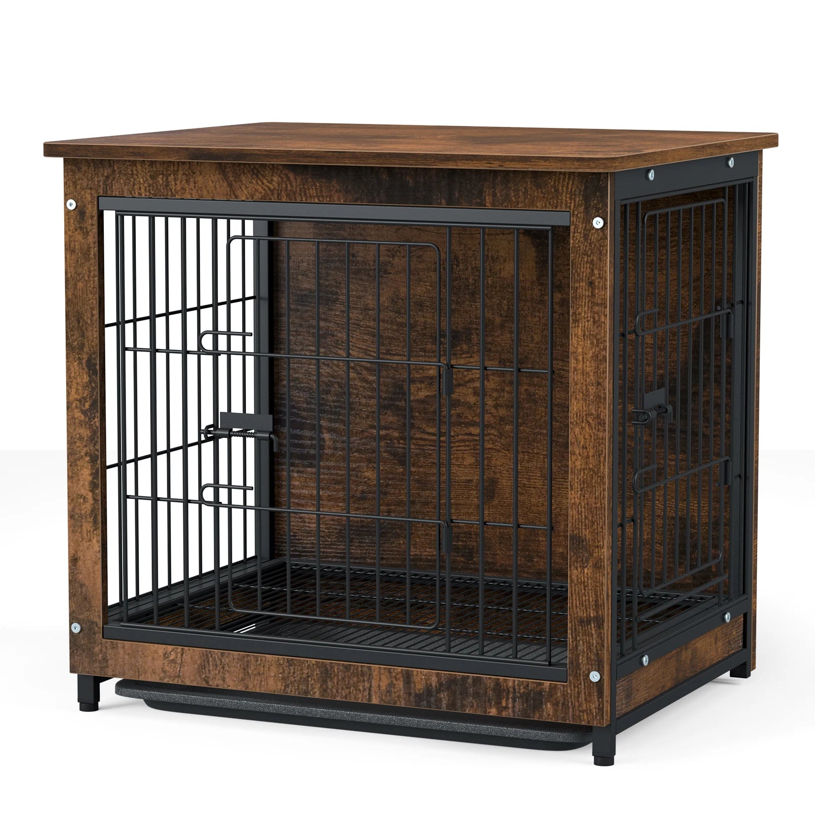 Wooden Vintage Dog Cage End Table