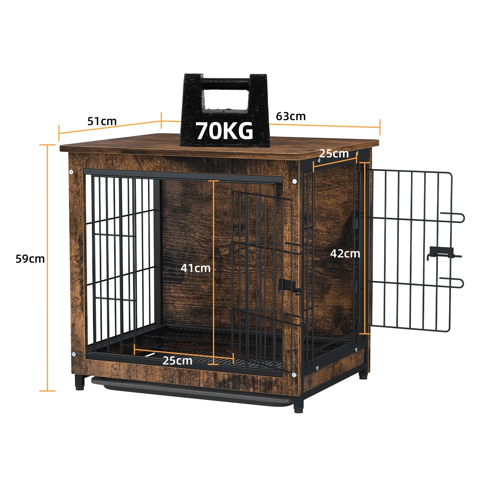 Wooden Vintage Dog Cage End Table