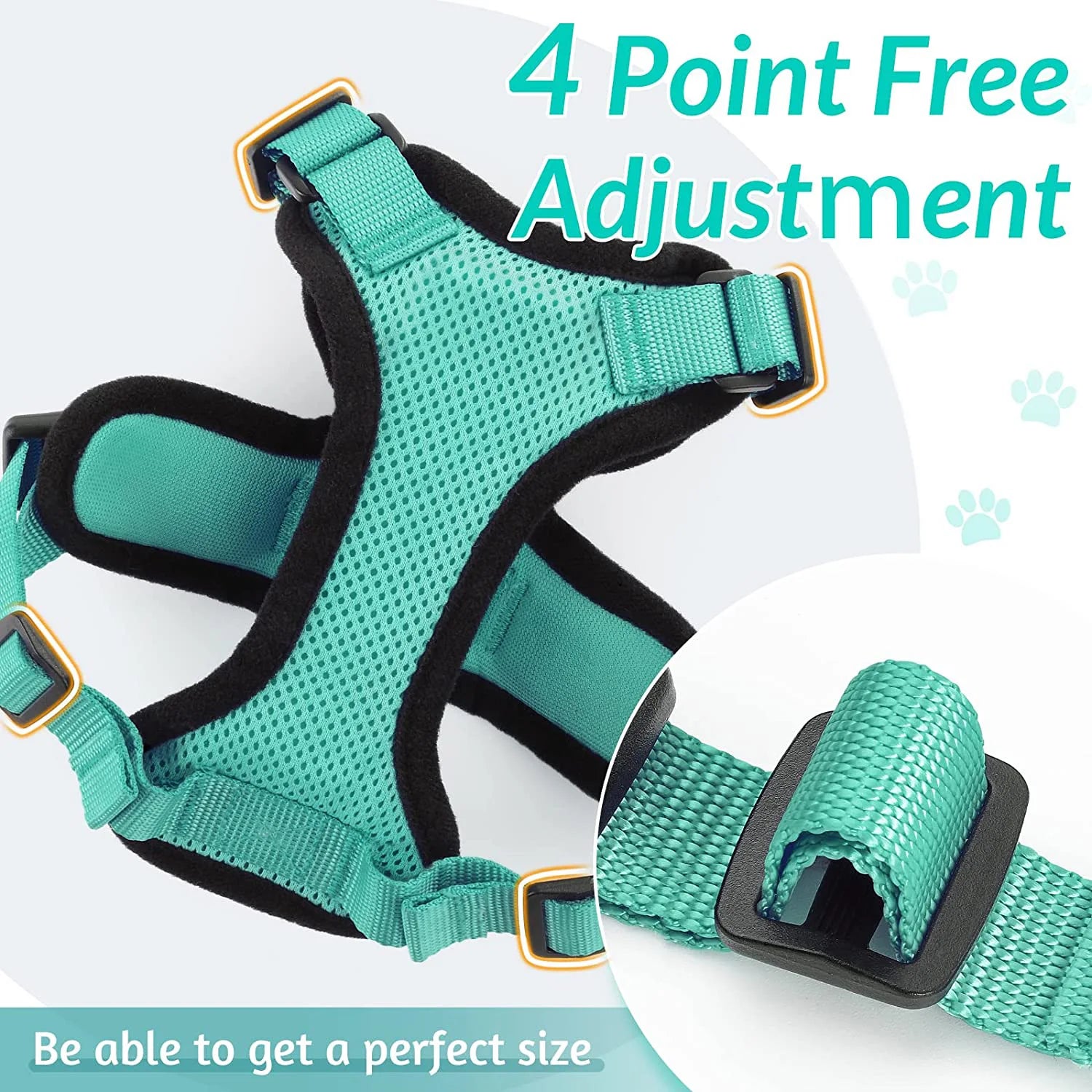 Escape Proof Soft Adjustable Vest Harnesses for Cats