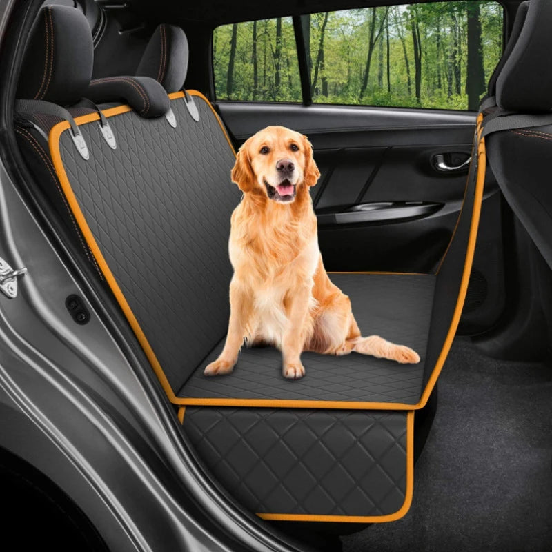 Waterproof Dog Car Seat Cover - Hammock-Style Pet Travel Carrier and Rear Seat Protector Mat