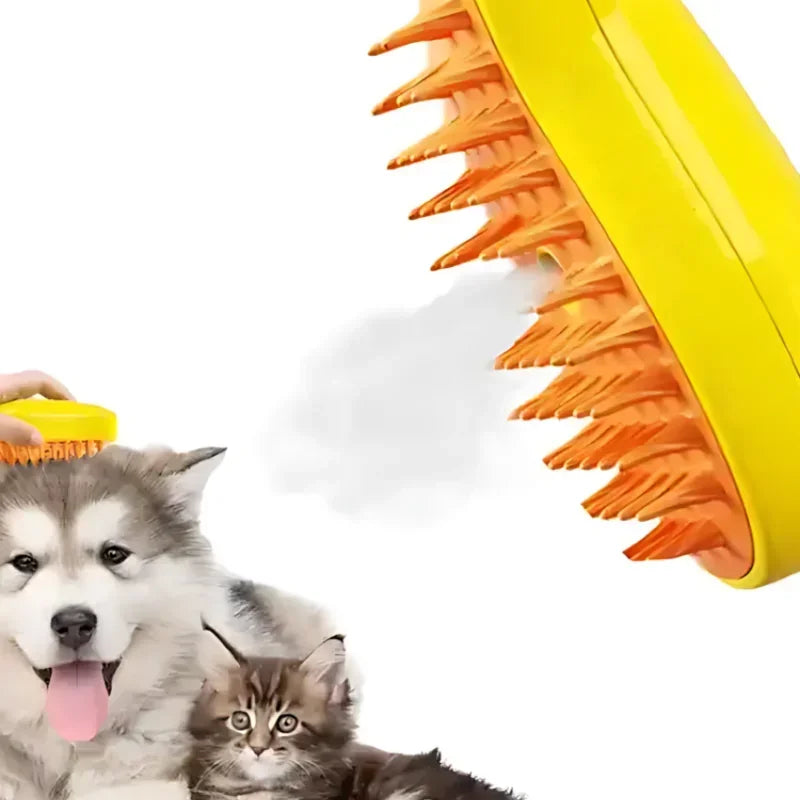 Steamy Pet Brush - Electric Spray Dog & Cat Grooming Tool