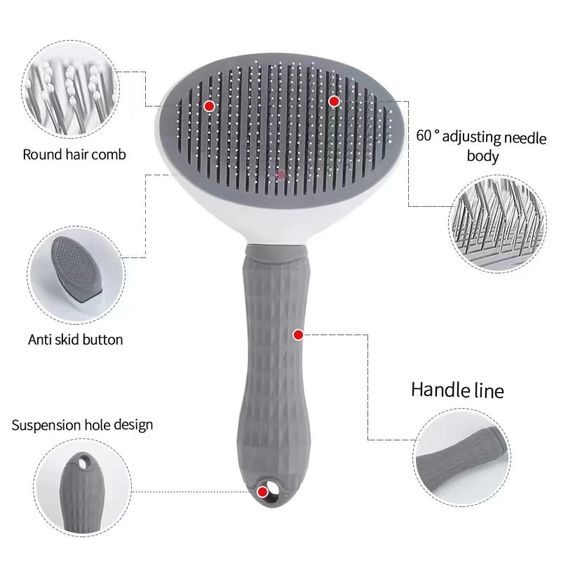 Hair Removal Pet Comb - Automatic Grooming Brush for Cats and Dogs