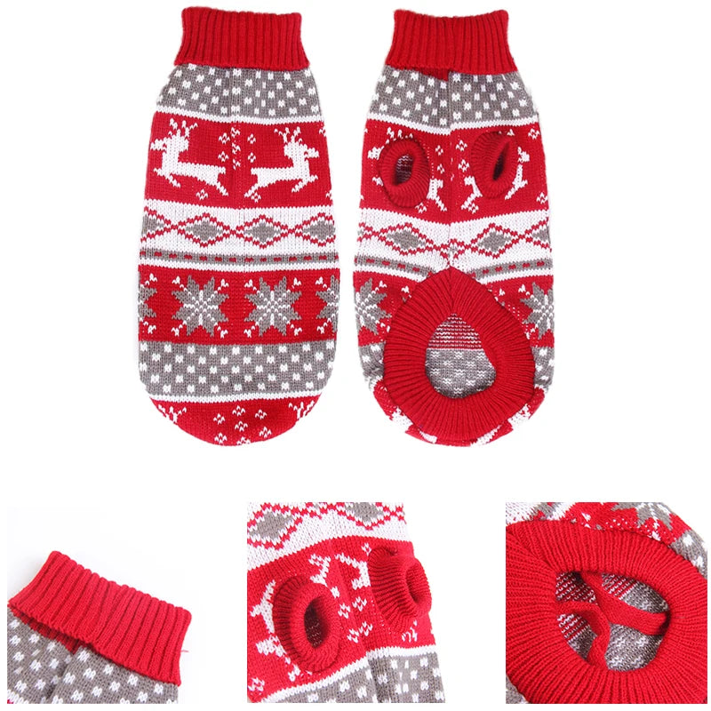 Knitted Winter Dog Sweater - Cozy Warm Clothes for Small and Medium Pets