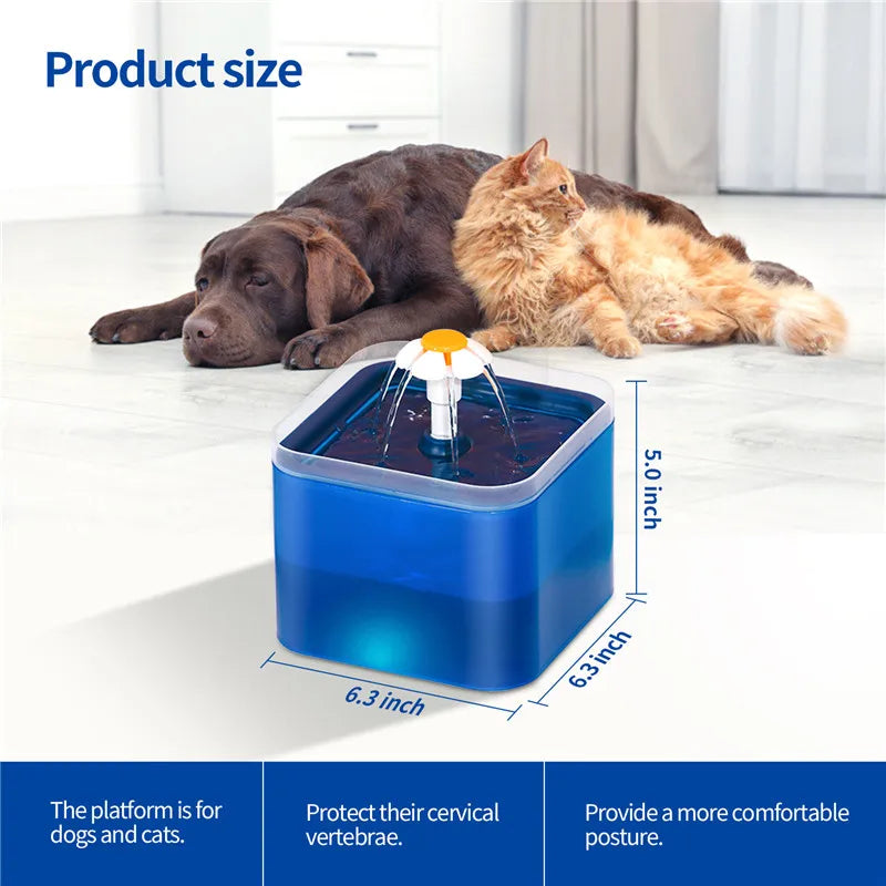 2L Automatic Pet Water Fountain with LED Light