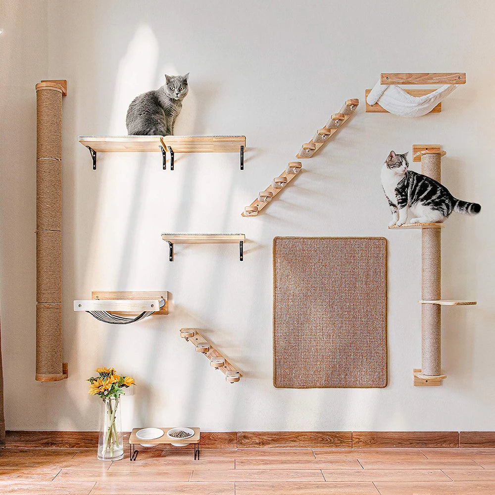 Wall Mounted Four Step Stairway Cat Climbing Shelf