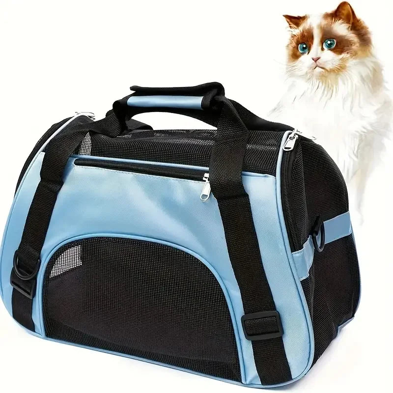 Dog & Cat Carrier Bag - Breathable Travel Handbag for Small Pets