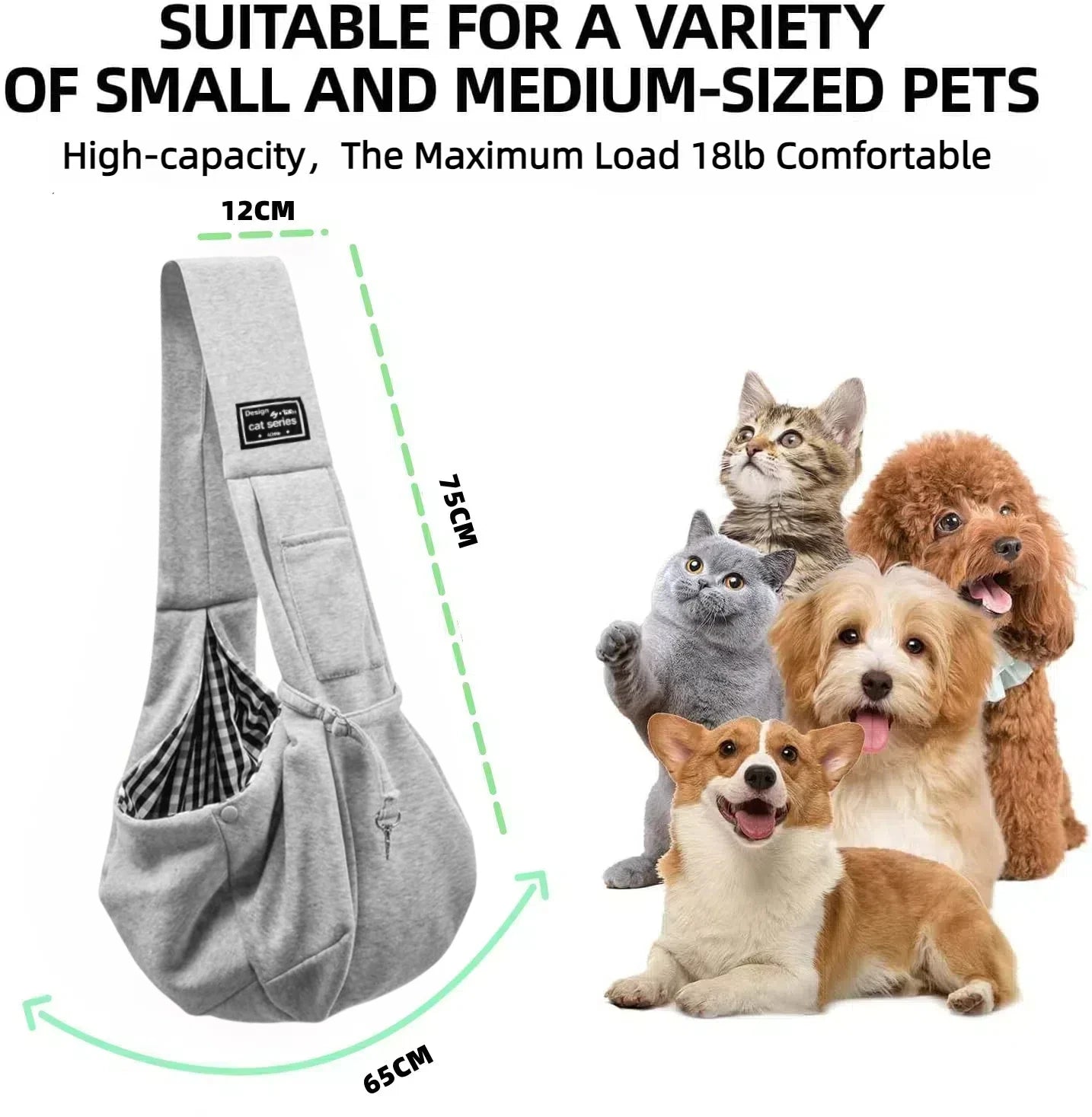 Cotton Comfortable Dog Crossbody Bag