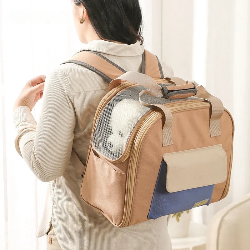 Pet Carrier Backpack with Multiple Shoulder Straps