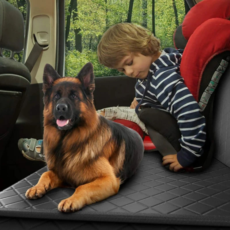 Waterproof Dog Car Seat Cover - Hammock-Style Pet Travel Carrier and Rear Seat Protector Mat