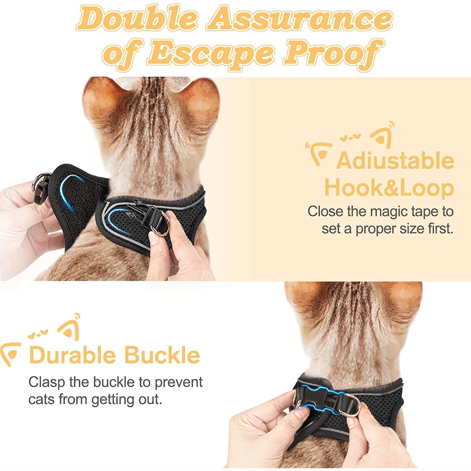 Adjustable Kitten Vest Harness