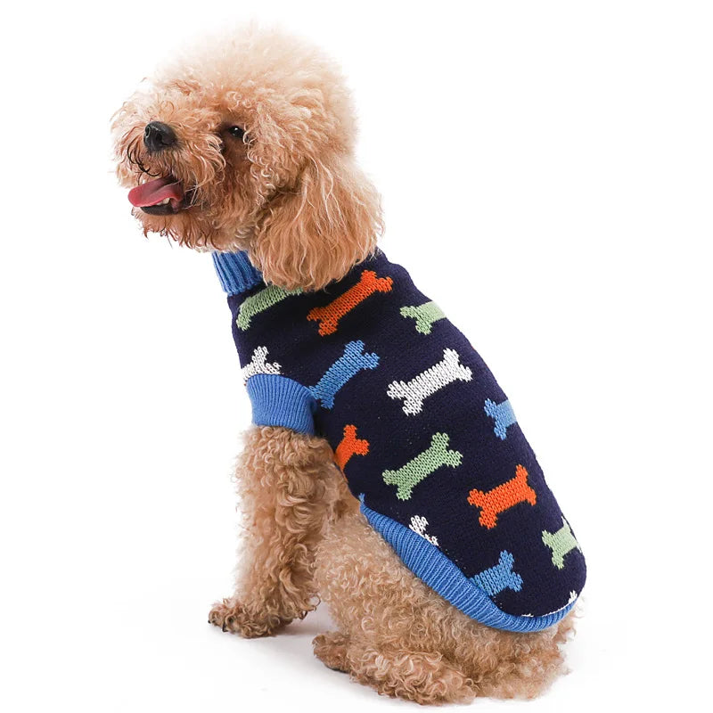 Knitted Winter Dog Sweater - Cozy Warm Clothes for Small and Medium Pets