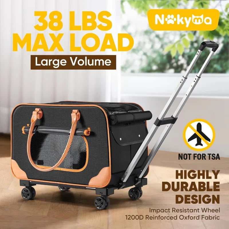 Rolling Pet Carrier with Wheels