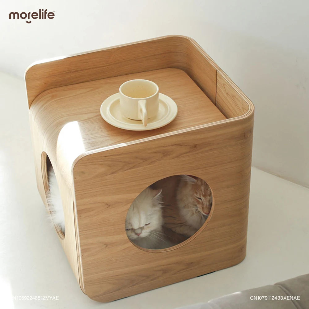 Wood Tree Hole Cat's Nest Tea Table