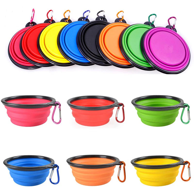 Folding Portable Silicone Dog Feeder Bowl