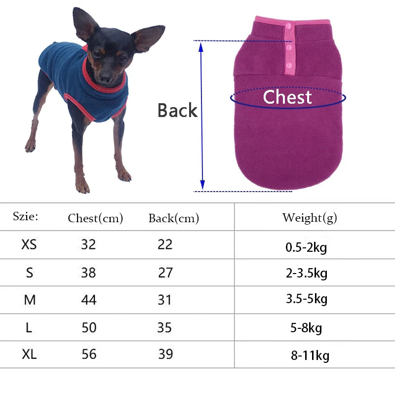 Fleece Dog Clothes for Small Dogs